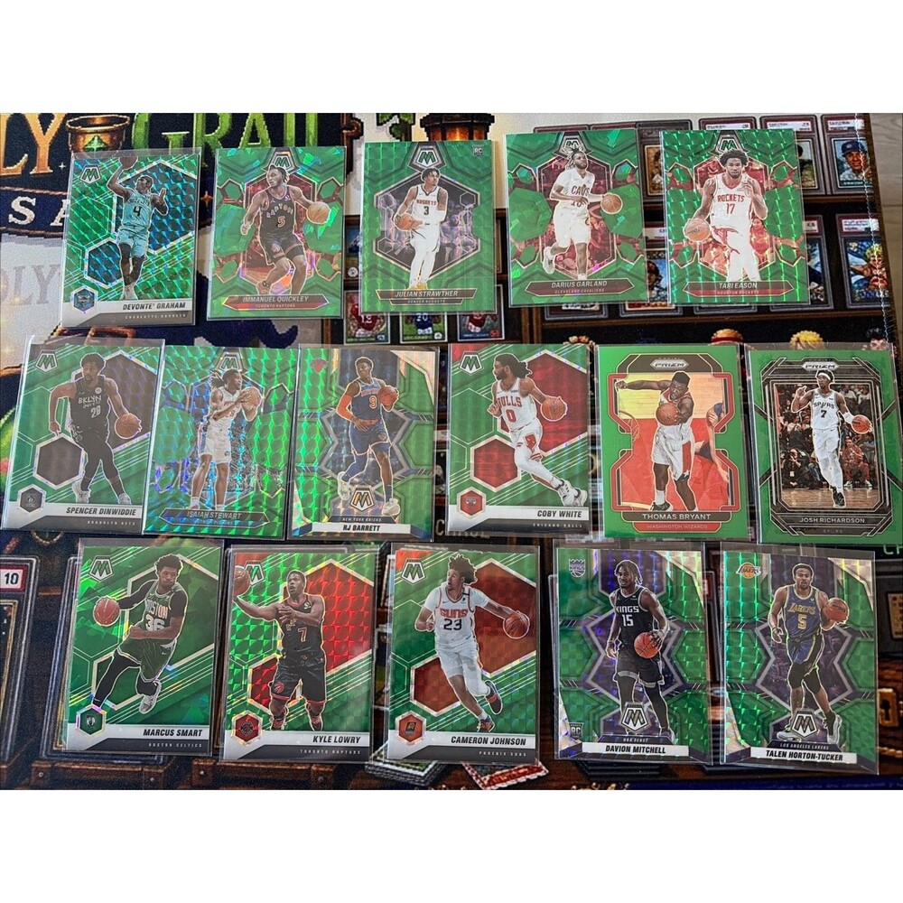 Lot of 16 Panini Mosaic Green Reactive Prizm Rookies NBA Lot Great Value